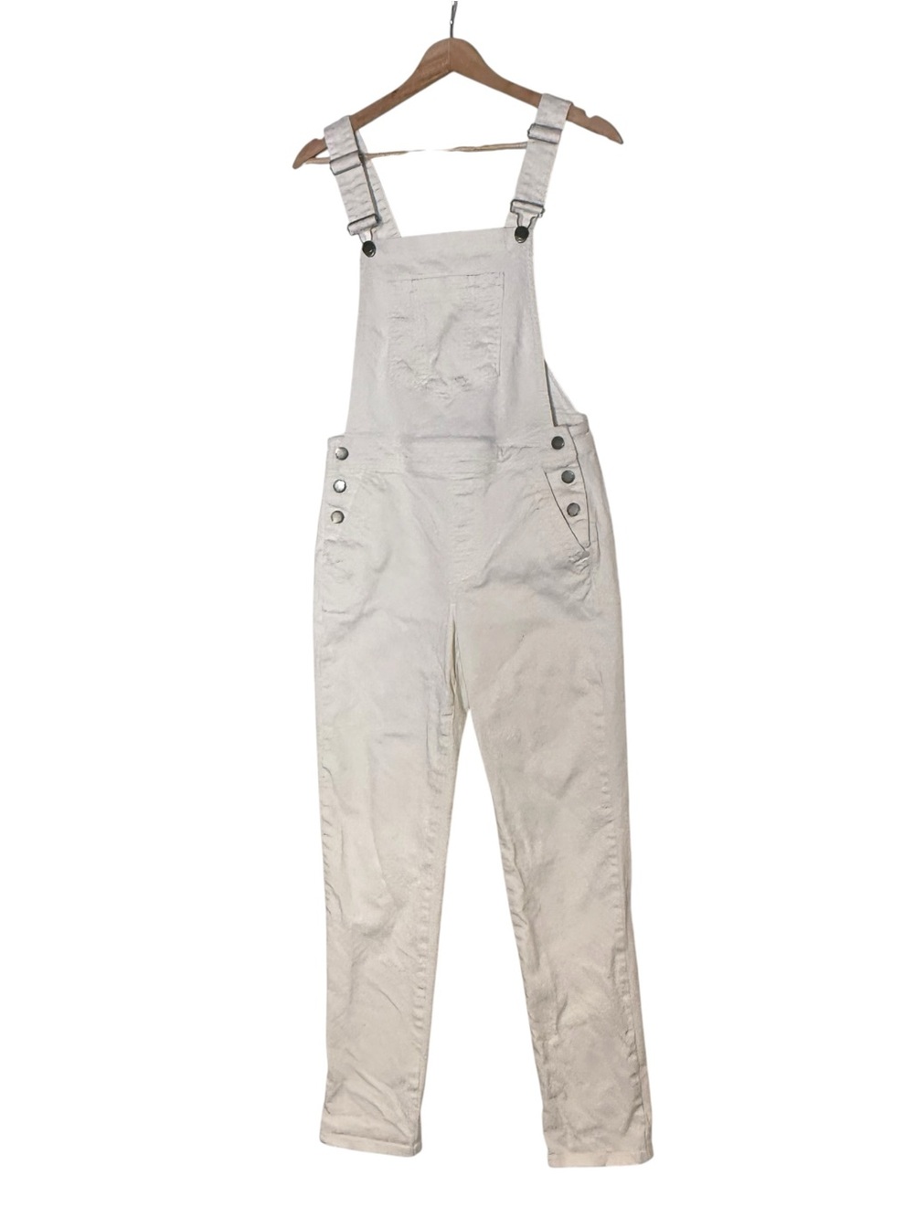 Boden White Denim Jean Overalls size 2 Casual Adjustable School Minimalist